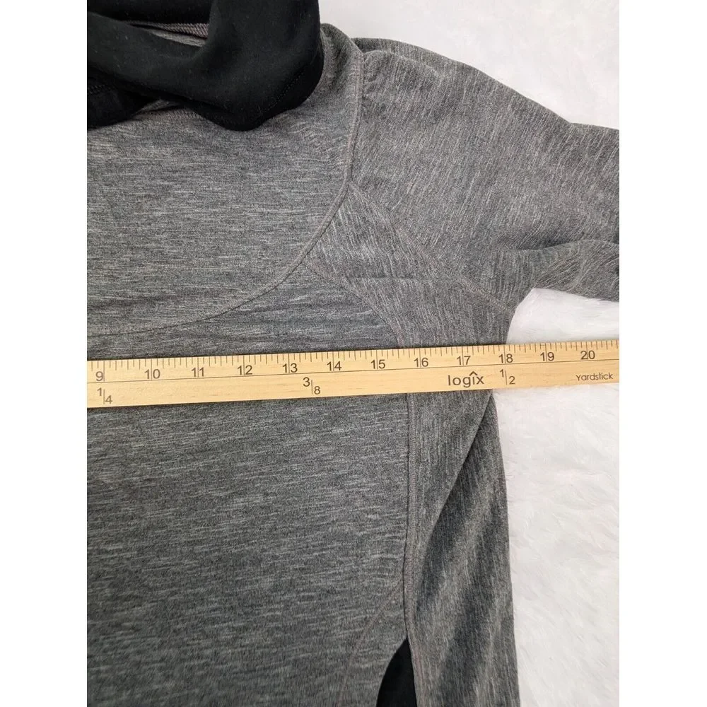 PrAna Pullover Women's M Cowl Neck Heathered‎ Gray Kangaroo Pocket